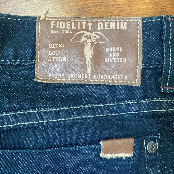 Fidelity M3010 Sabbath Rinse Men’s Jeans Size 33 Made in USA Dark Wash Straight - Picture 10 of 15